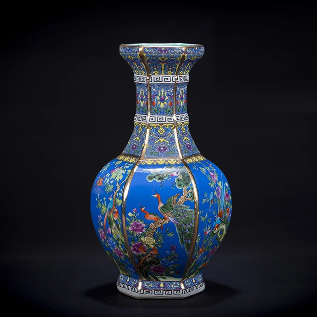 Jingdezhen Porcelain Imitation Qianlong Enamel Vase Living Room Home Decoration Wine Cabinet Handicraft Ornaments 5