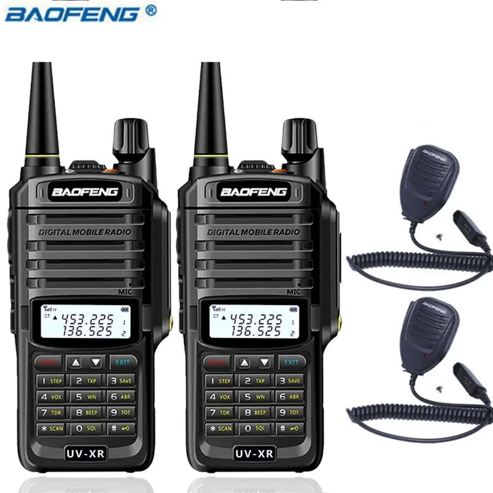 2 шт. Baofeng UV-XR 10 Вт Высокая мощность IP67 Водонепроницаемый рация двухстороннее радио двухдиапазонный ручной для охоты uv-9r uv9r плюс - Цвет: add  speaker