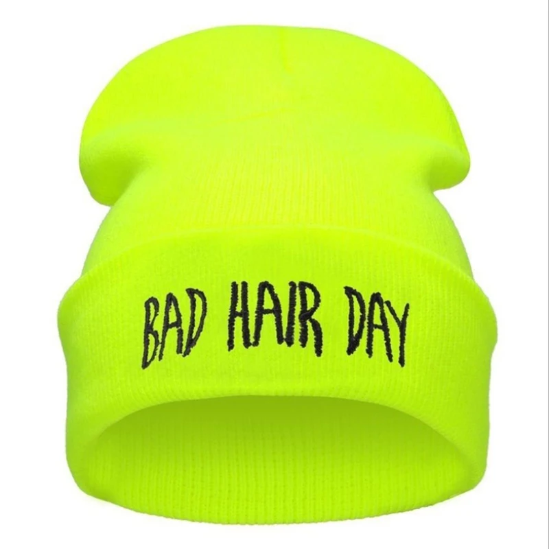 10 WZCX BAD HAIR DAY вышивка письмо шапка в стиле хип-хоп унисекс сохраняет тепло уличные танцы эластичность зимняя Лыжная Шапка Кепка - Цвет: 10