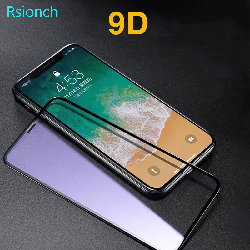 Rsionch 9D закаленное Стекло для нового iPhone 6 5 дюймов 11 Pro Max 1 8 X XR XS MAX 9H с защитой от