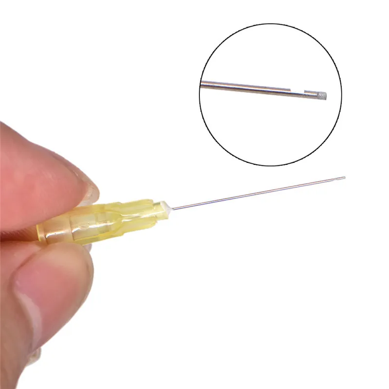 100pcs Dental Endo Irrigation Needle Tip 25G/27G/30GA 30G End-Closed Side Hole Endo Syringe Root Canal Washing Needle Tip