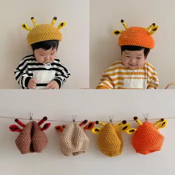 

Kids Children Knitted Berets Winter And Autumn Baby Knit Hat Fawn Cap Baby Boys And Girls Wool Cap