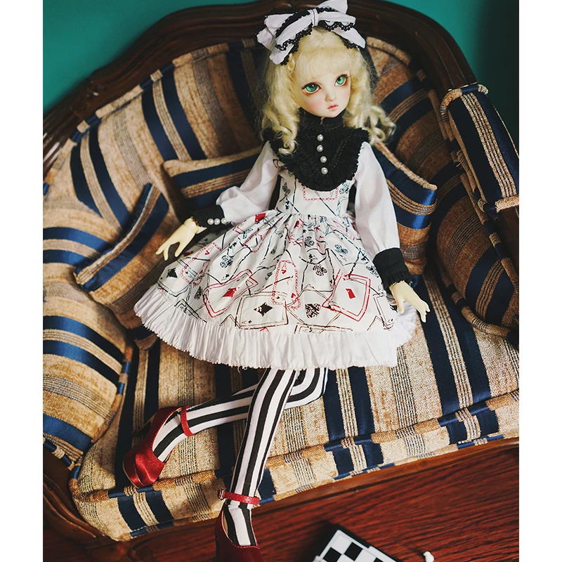 BJD платье Кукла платье+ украшение для волос на 1/6 1/4 1/3 BJD гигантские аксессуары для детской Куклы костюм белое платье очаровательное маленькое платье