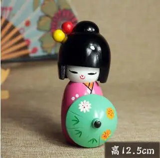1 шт. новая милая ручная работа Восточная японская кукла Kokeshi с зонтиком