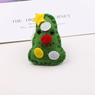 Kawaii Рождество Кнопка патч наклейки девушка волосы ювелирные изделия DIY одежда орнамент аксессуары снеговик дерево олень повязки на голову куклы 3 шт