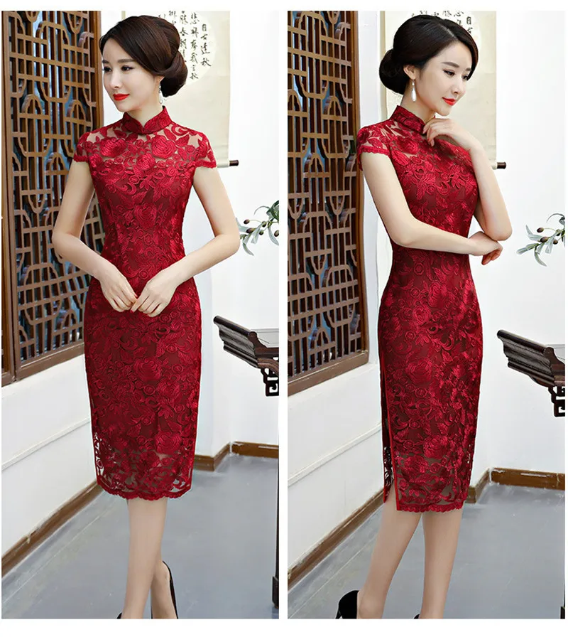 Cheongsam модное улучшенное кружевное платье с принтом в стиле пэчворк в китайском стиле женское ретро платье Ципао вечерние платья с высокой посадкой 3XL