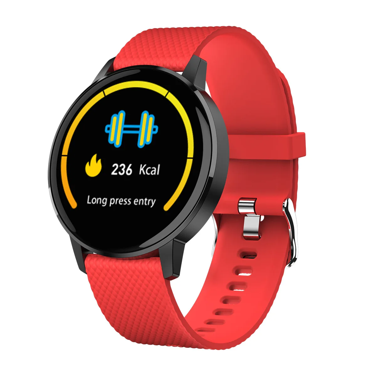 Мужские Смарт-часы T4 IP67 Водонепроницаемый 1,22 дюймов Круглая из каленого стекла мульти-режим для iPhone Xiaomi samsung huawei - Цвет: Красный