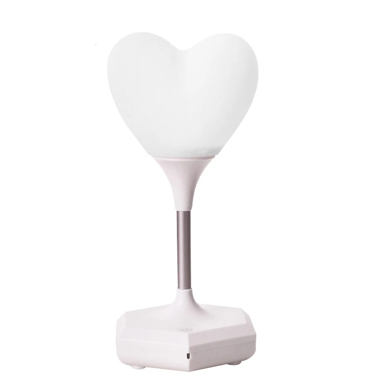 USB Rechargable LED Touch Control Table Lamp Girl Rose Love Heart Modeling lamp Energy Saving Romantic Decoration Night Light - Испускаемый цвет: Heart White 01