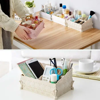 

Makeup-organizer Plastic Cosmetics Box Large Makeup Holder Nail-Polish Organizer Swabs-Holder Bathroom storage box