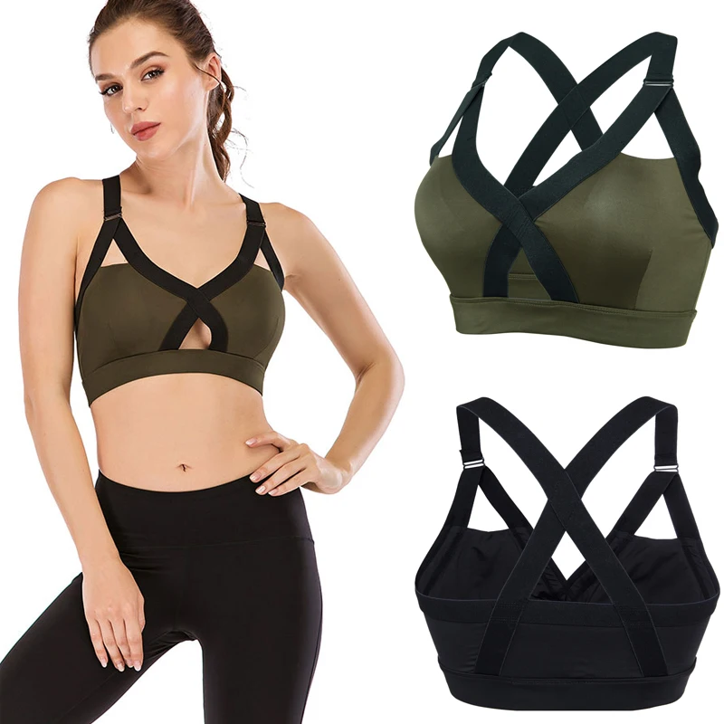 

LELINTA Women's Sexy Underwear Push Up Bra X-Type Seamless Bra Shockproof Sports Fitness Breathable Underwear Bra S-XL