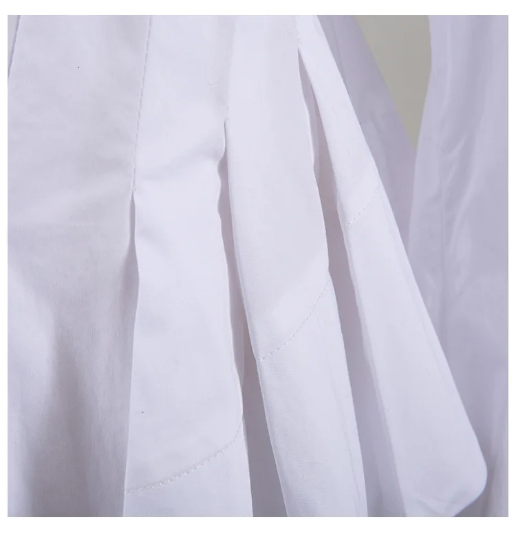 TVVOVVIN Bow Court Solid White Color All-match Shirt High Waist Bow Fold Waist To Waist Lanky Sleeve Shirt Woman ZX351