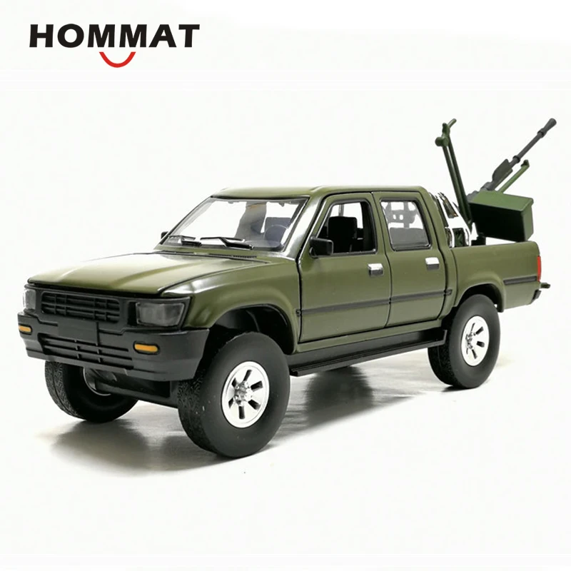 Hommate 1/32 Масштаб Toyota Hilux пикап Грузовик w/анти-ствол танка сплава 1:32 литой под давлением автомобиль игрушечные модели машин игрушечные транспортные средства для детей