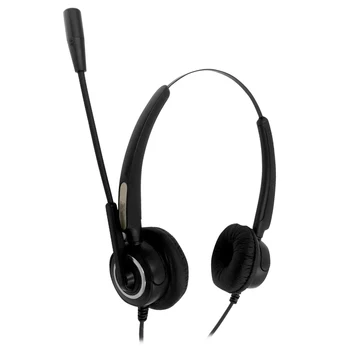 

alloet Business USB Wired Headset Earphone Part Easily Carrying Lightweight for Call Center PC Line Control Mute Button Headphon