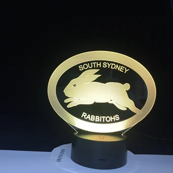 

South Sydney Rabbitohs Touch Button Usb Home Decor Soccer Rugby Player Night Lights 3D Led Table Lamp Kids Bedroom Light 2608