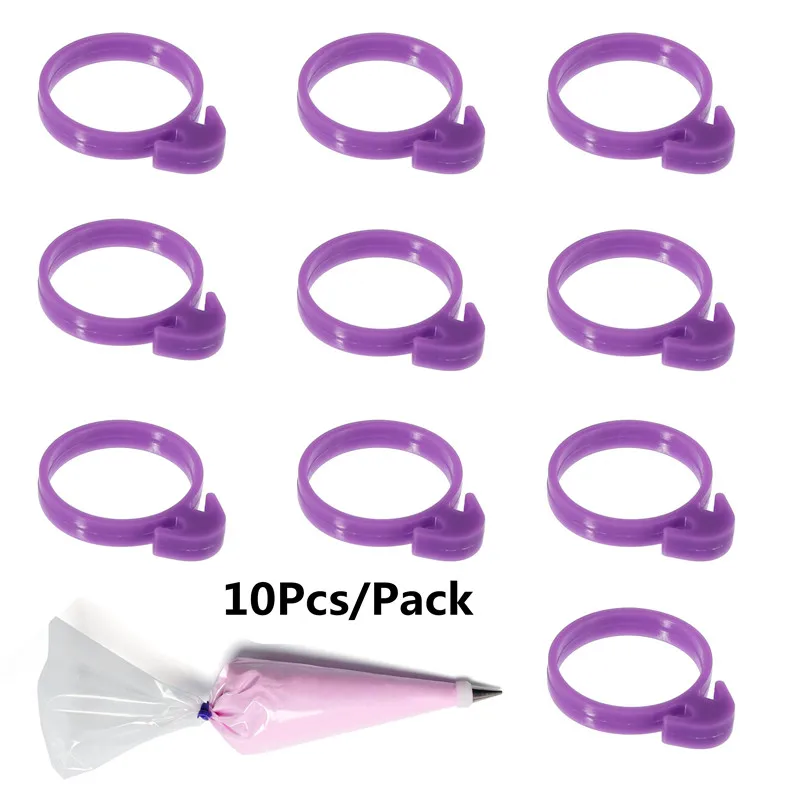 10 loaded silicone retaining ring Pastry bags Cable tie sealing ring suitable for decorating pastry bags cake or biscuits