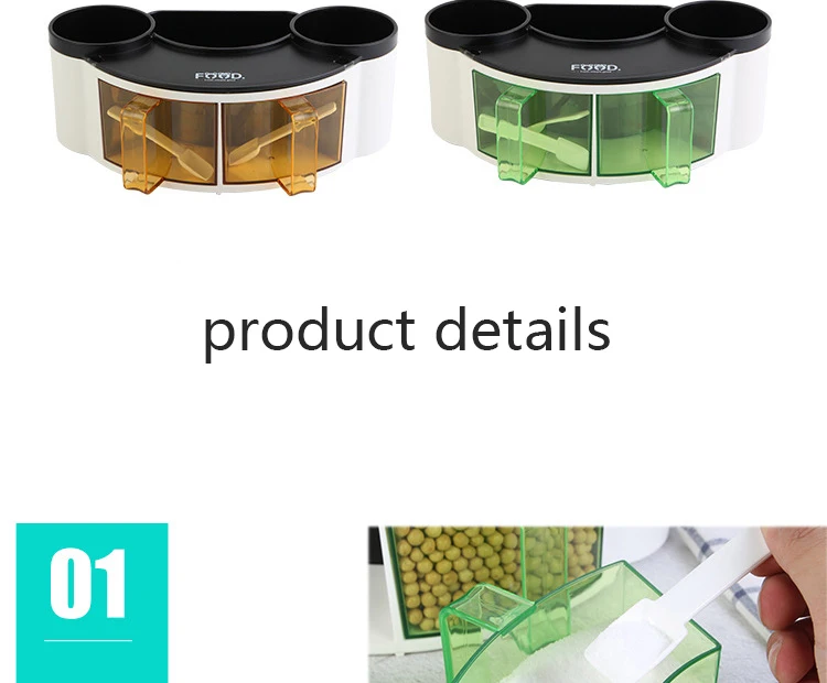 Multi-function Seasoning Box Home Cumin Yellow Bean Pepper Salt Kitchen Storage Box Multi-function Solid Seasoning Box Crocks
