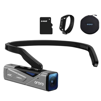 

ORDRO EP7 4K Camcorder Head Wearable Video Camera 60Fps APP Control with 64G Micro-SD Card, Remote Control,Carrying Case