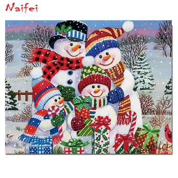 

full Diamond Painting snowman family Cross Stitch DIY Bead Embroidery Diamond Art sweet home Handwork Home Decor