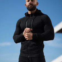 Muscle Brother мужской спортивный топ с капюшоном на молнии пальто с капюшоном весна и осень для фитнеса на открытом воздухе облегающий европейский и американский тренировочный