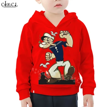 

Cartoon Popeye Hoodie Boy Girl Family Fitted Classic Anime Hoodies 3D Print Children's Sweatshirt Casual Pullovers M111