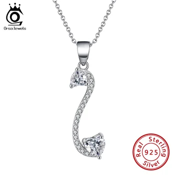

ORSA JEWELS Unique Creativity S Shape Real 925 Sterling Silver AAAA Zircon 2020 New Jewely Gift SN266