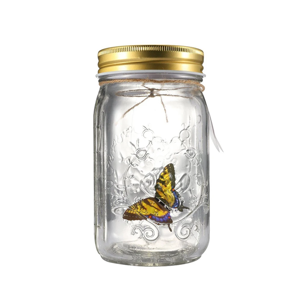 Children With LED Lamp Electronic Home Decoration Glass Bottle Romantic Beautiful Birthday Butterfly Jar Novelty Light Gift - Испускаемый цвет: Цвет: желтый