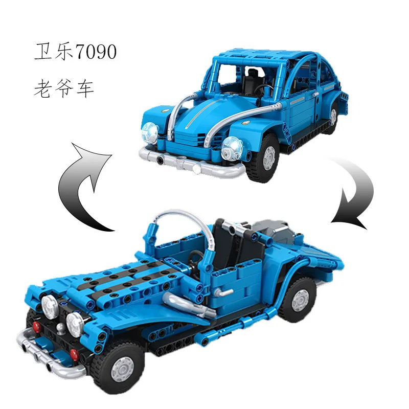 

Hot Sales wei le 7090 Science And Technology Machinery Assembled Classic Car Transformation Children Educational Building Blocks