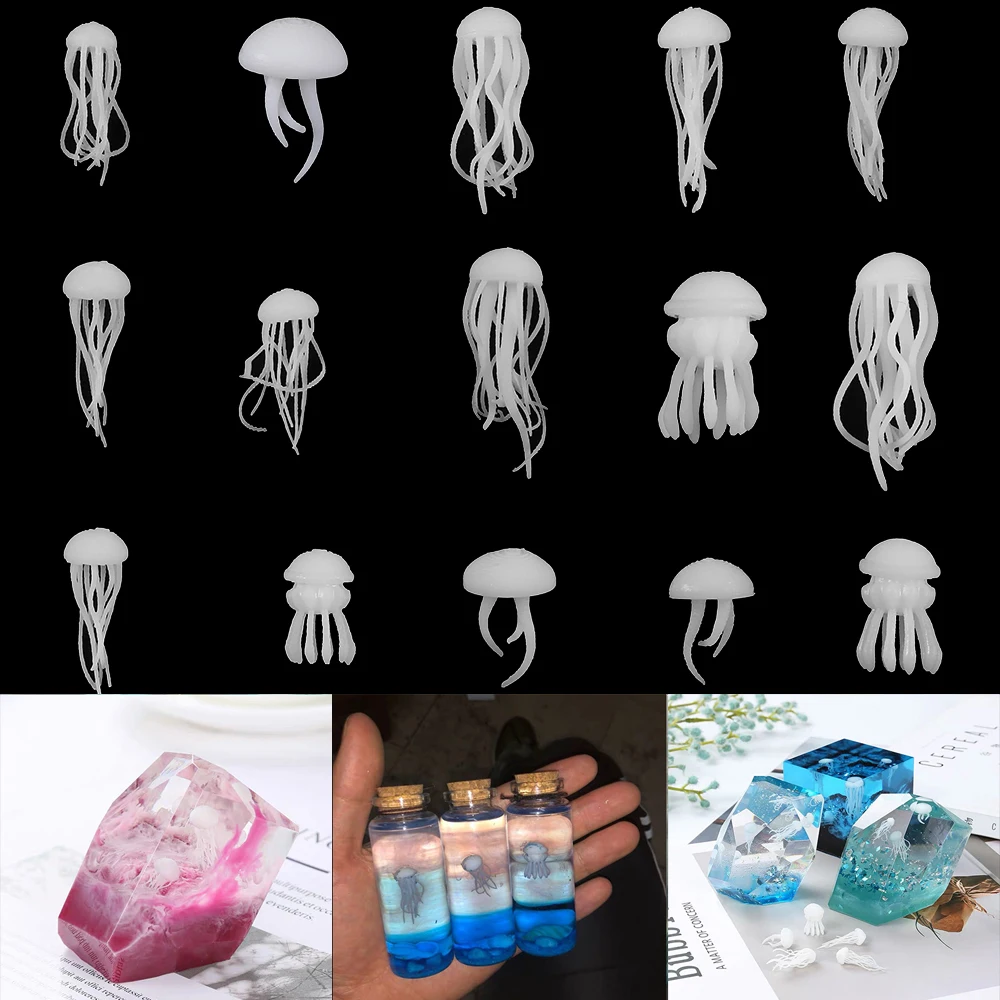 

1pcs UV Resin Transparent Silicone Mould Mini Jellyfish Epoxy Resin Molds Epoxy Filling Material For DIY Jewelry Making Tools