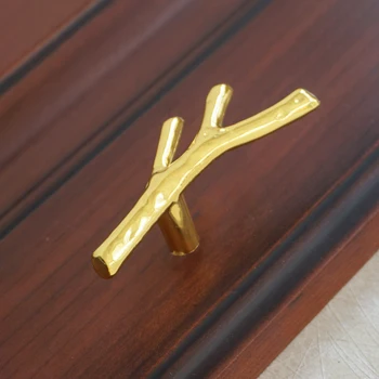 375 5Furniture Handle Knobs Gold Branches Drawer Handles Zinc Alloy Kitchen Cabinet Knob Door Handle Unique Hardware 96 128mm