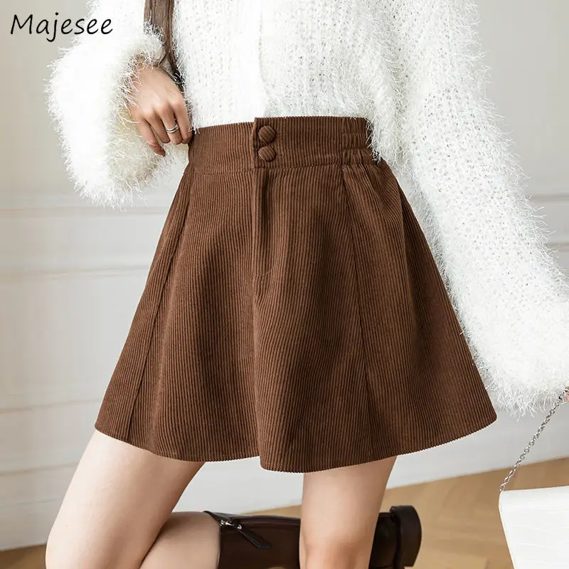 

Skirts Women Y2k Trendy Autumn Sexy Mini Club Sweet Party All-match Corduroy Ins Korean High Waist Popular Femme Clothes Solid
