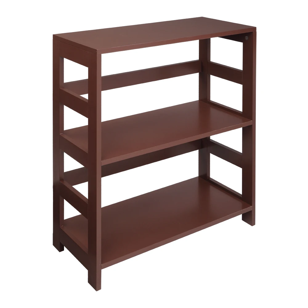 

Storage Rack Wood Shelf 3 Tier Bookcase Shelf Storage Organizer, Brown Color