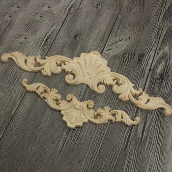 

2pcs Wood Carved Applique European Wood Carved Applique Solid Wood Diagonal Applique for Bar Dorm Home
