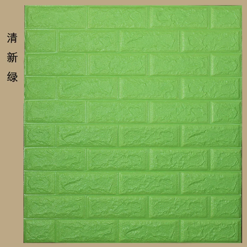 ПЭ Пена 3D стикер на стену s кирпичный узор Водонепроницаемая самонаклейка s на стены в комнате домашний декор для детской спальни наклейка для гостиной - Цвет: Зеленый