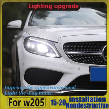 

Car Styling Head Lamp for W205 Headlights 2014-2017 C300 C260 New All LED Headlight LED DRL Hid Bi Xenon Auto Accessories