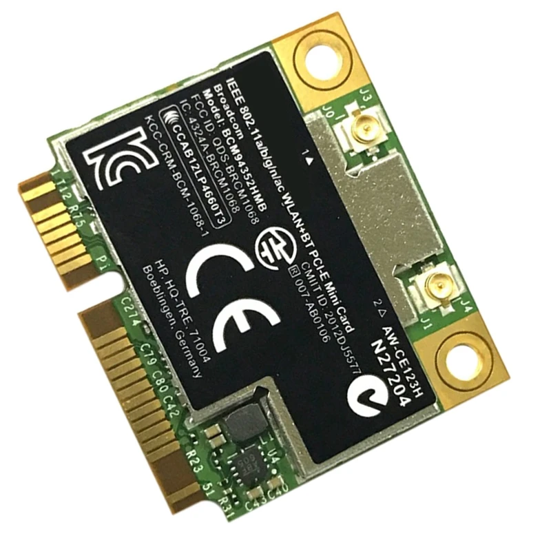 BCM4352 BCM94352HMB Половина мини PCIe PCI-Express беспроводной WiFi WLAN BT Bluetooth карта 802.11AC 867 МГц для 724935-001