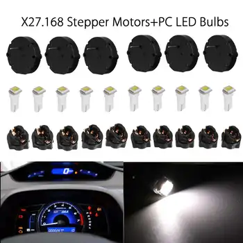

Universal 10 White LED PC74 T5 Bulbs+6*X27.168 Stepper Motors Speedometer Gauge Repair Kit Metering Device Repair Tool