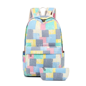 

School Bags for Teenagers Girls Large Capacity Vintage Backpack Set Canvas Rucksack Fashion Backpack Kids Cute Book Bags