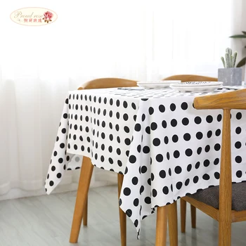 

Proud Rose White Polka Dot Table Cloth Cotton Tablecloth Rectangular Tablecloths Household Table Cover Table Decoration