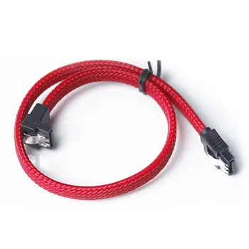 

50CM SATA 3.0 III SATA3 7pin Data Cable Right Angle 6Gb/s SSD Cables HDD Hard Disk Data Cord with Nylon Sleeved