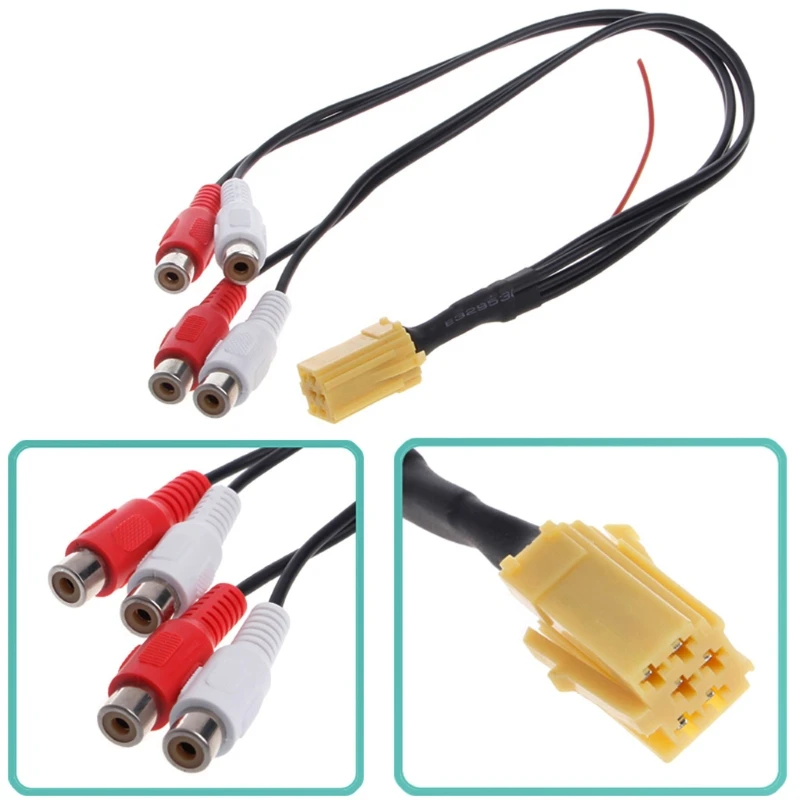 2019 Interior Car Kit Mini ISO Adapter Aux 4 Chinch Cabel 4 RCA For VW Seat Skoda Blaupunkt VDO Auto RCA Cable For Audi A3