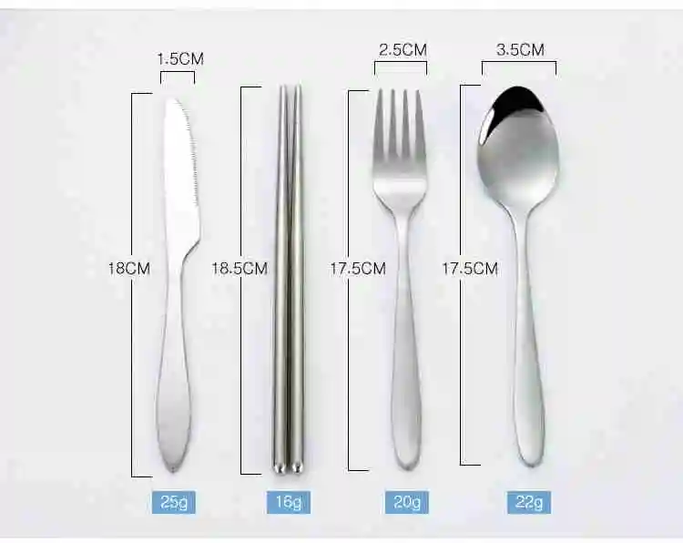 4 шт./компл. Нержавеющая сталь, столовая ложка, вилка, палочки дозирующая детская ложка для путешествия кемпинга Ourdoor столовые приборы Инструменты Портативный Нержавеющая сталь посуда 9 Цвета