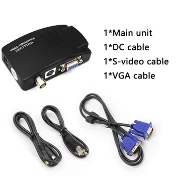 

BNC S-video to VGA Video Converter Composite Svideo Input to PC VGA Out Adapter Digital Switch Box For PC MACTV Camera DVD DVR