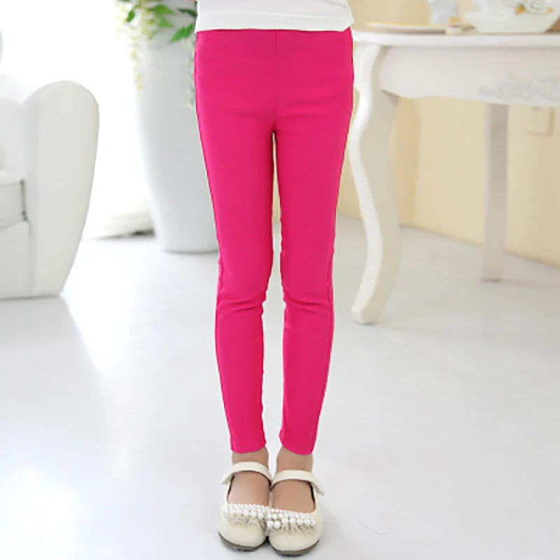 Girls' Pencil Pants Spring And Summer Thin Children's Outer Wear Tight Stretch Candy Color Kids Leggings Trousers WTP14