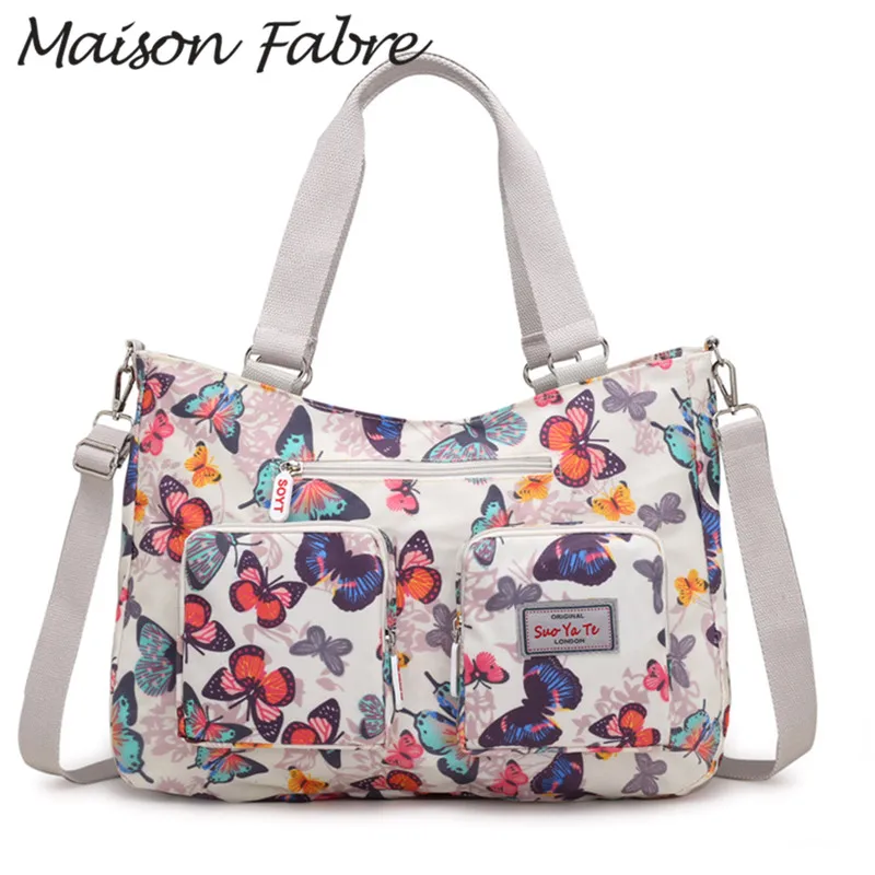 Женская нейлоновая сумка через плечо, сумка для телефона с цветочным принтом, женские сумки на молнии, водонепроницаемая сумка на ремне - Цвет: D