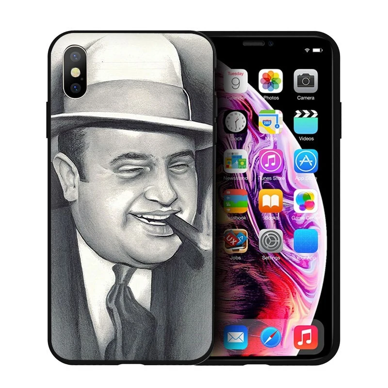 B8 EWAU Al Capone Гангстер Scarface Мягкий силиконовый чехол для телефона iPhone 5 5S SE 6 6s 7 8 plus X XR XS Max - Цвет: B8
