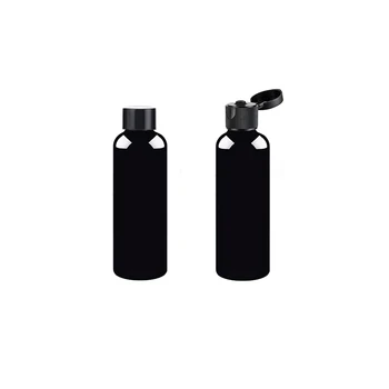 

10pcs 200ml black empty sample cosmetic bottles with screw cap an flip cap,travel size PET bottles,sample bottles,lotion bottle