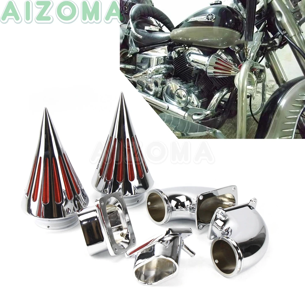 

Chrome Motorcycle Twin Spike Air Cleaner for Suzuki Boulevard M109 M109R 1983-2019 Dual Washable Billet Air Fliter Intake Kit