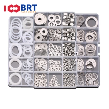 

DIY combination washer set boxed screw cap stainless steel flat washer insulated red steel paper nylon waterproof gasket