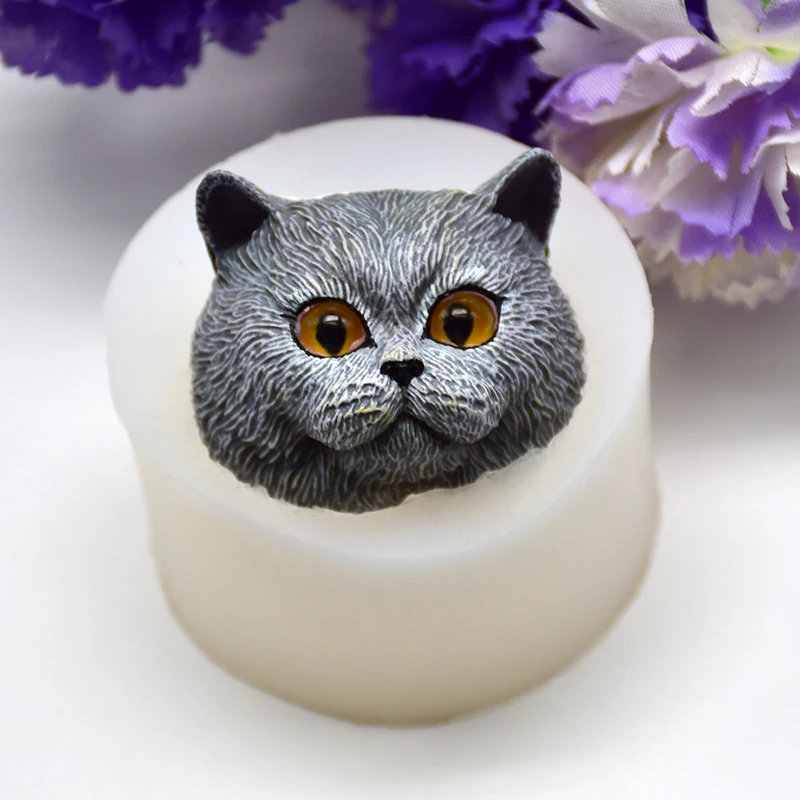 3D милая силиконовая форма в виде кота набор для мыловарения DIY силиконовые формы для свечей торта выпечки формы ароматерапия украшения Глина ремесла