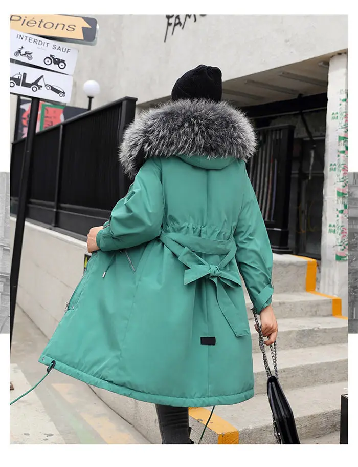 Зимняя куртка для беременных женщин, новинка года, модное милое бархатное плотное пальто с поясом, хлопковая одежда с меховым воротником, топ с капюшоном, f1759